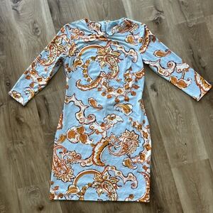 j mclaughlin dress Paisley Print Sheath Size Small Preppy Workwear